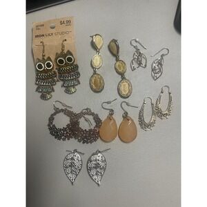Earring Lot Of 7, owls dangling earrings